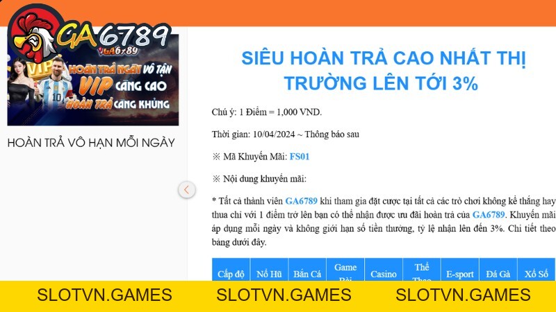 Khuyến Mãi Ga6789 - Cập Nhật Ưu Đãi Không Thể Bỏ Lỡ Khuyến Mãi Ga6789 - Cập Nhật Ưu Đãi Không Thể Bỏ Lỡ